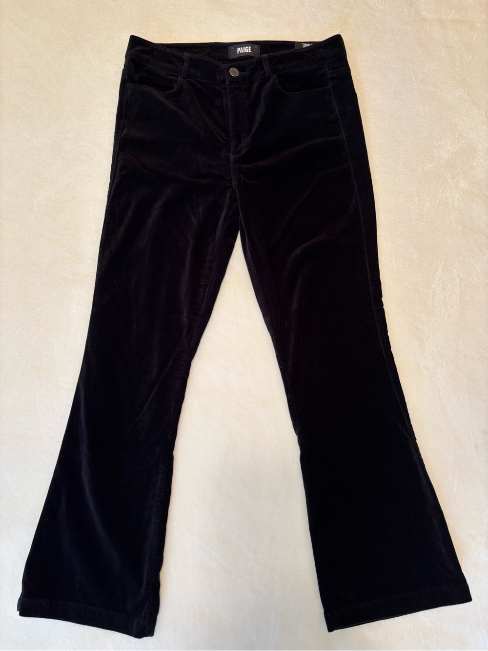 Paige Black Velvety Bootcut Jeans